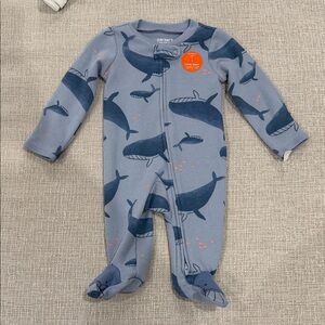 Carter's Gray Whale Pattern Footie
